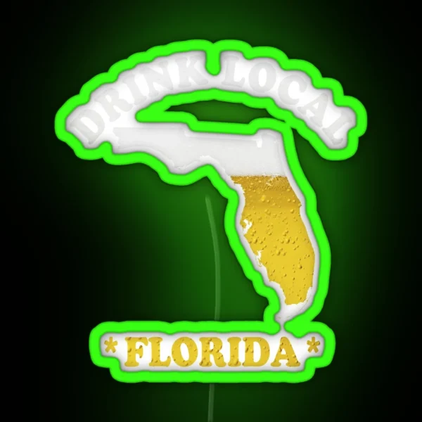 FLORIDA Beer Map Led Drink Local Brewmaster Gift RGB Neon Sign