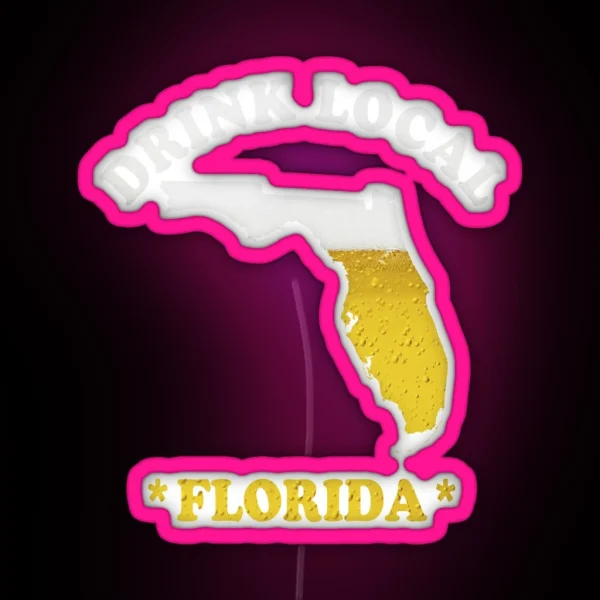FLORIDA Beer Map Led Drink Local Brewmaster Gift RGB Neon Sign