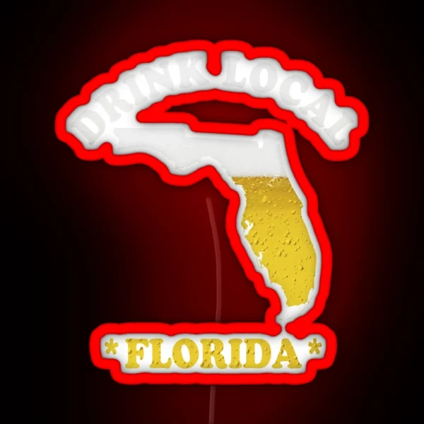 FLORIDA Beer Map Led Drink Local Brewmaster Gift RGB Neon Sign