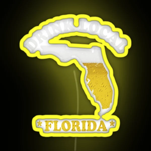 FLORIDA Beer Map Led Drink Local Brewmaster Gift RGB Neon Sign