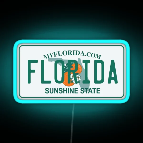 Florida License Plate RGB Neon Sign