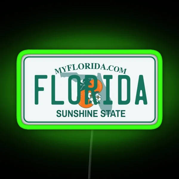 Florida License Plate RGB Neon Sign