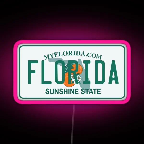 Florida License Plate RGB Neon Sign
