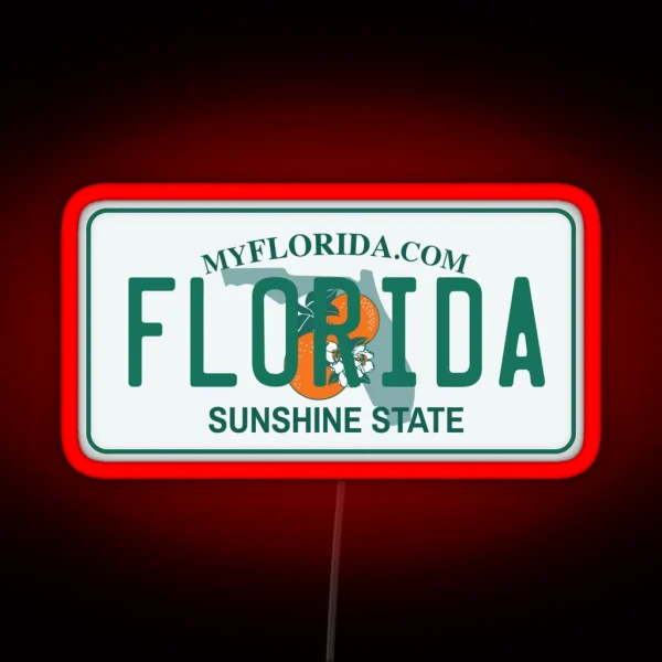 Florida License Plate RGB Neon Sign