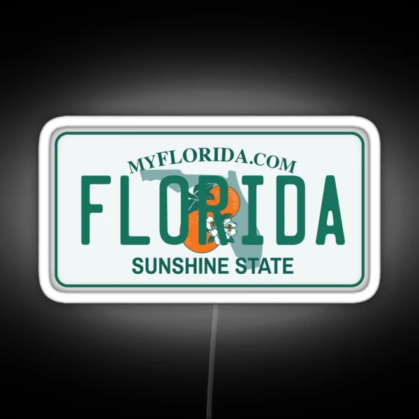 Florida License Plate RGB Neon Sign