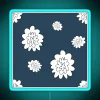 Neon Blue Seamless Background Pattern with Abstract Simple Floral Design