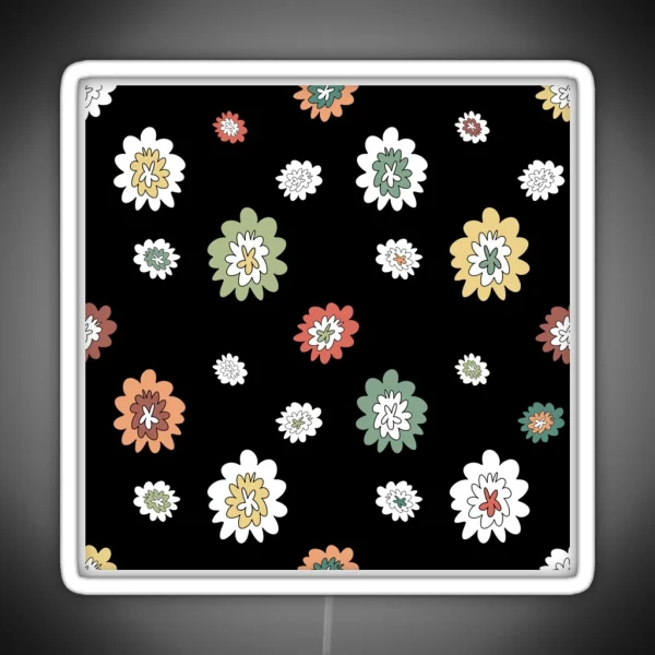 Flower Abstract Simple Lines Cute Colorful Pattern RGB Neon Sign