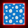Neon blue floral abstract art design modern living room decor.
