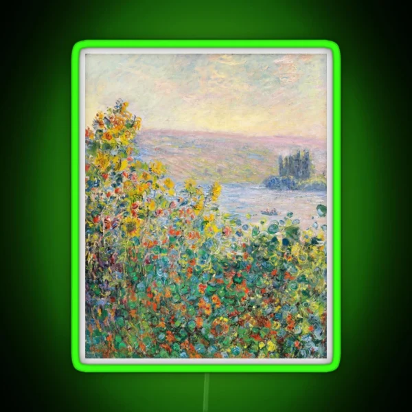 Flower Beds At Vetheuil RGB Neon Sign