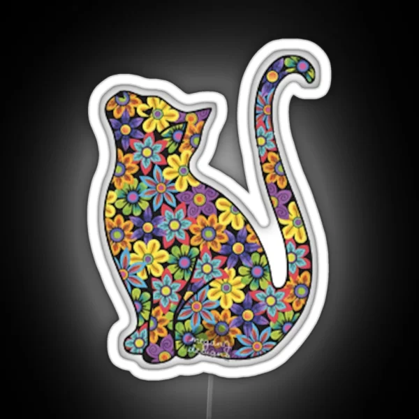 Flower Cat RGB Neon Sign