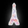Parisian charm with vibrant RGB colors on an Eiffel tower flower design.