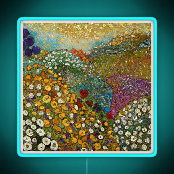 Flower Garden Gustav Klimt RGB Neon Sign