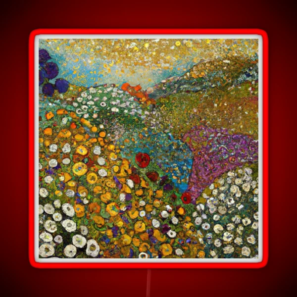 Flower Garden Gustav Klimt RGB Neon Sign