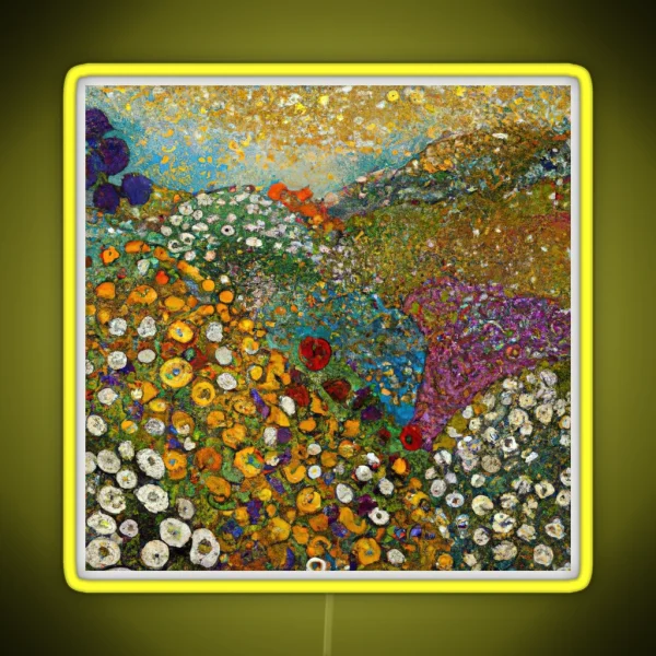 Flower Garden Gustav Klimt RGB Neon Sign
