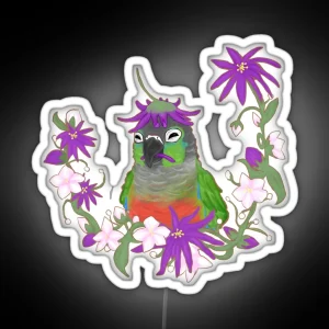 Flower Green Cheek Conure RGB Neon Sign