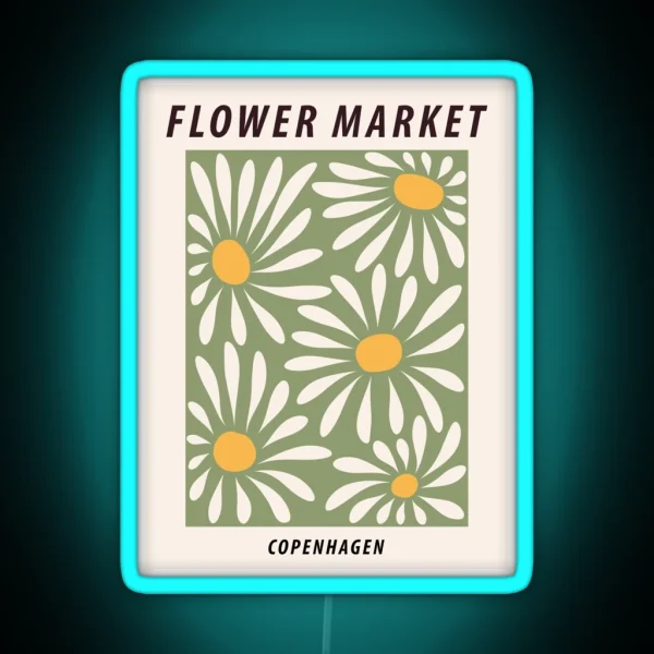 Flower Market Poster Copenhagen Posters RGB Neon Sign