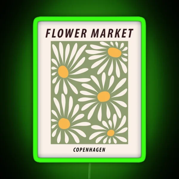 Flower Market Poster Copenhagen Posters RGB Neon Sign