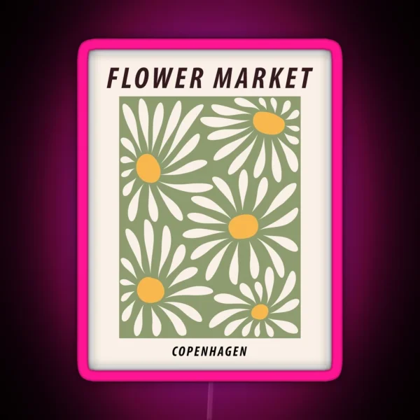 Flower Market Poster Copenhagen Posters RGB Neon Sign