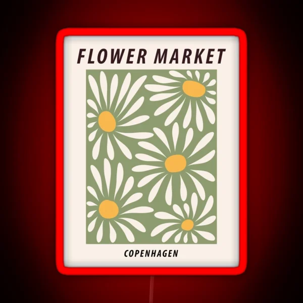Flower Market Poster Copenhagen Posters RGB Neon Sign