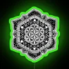 Vibrant Hand-Drawn Flower of Life Mandala Neon Sign Home Decor Accent