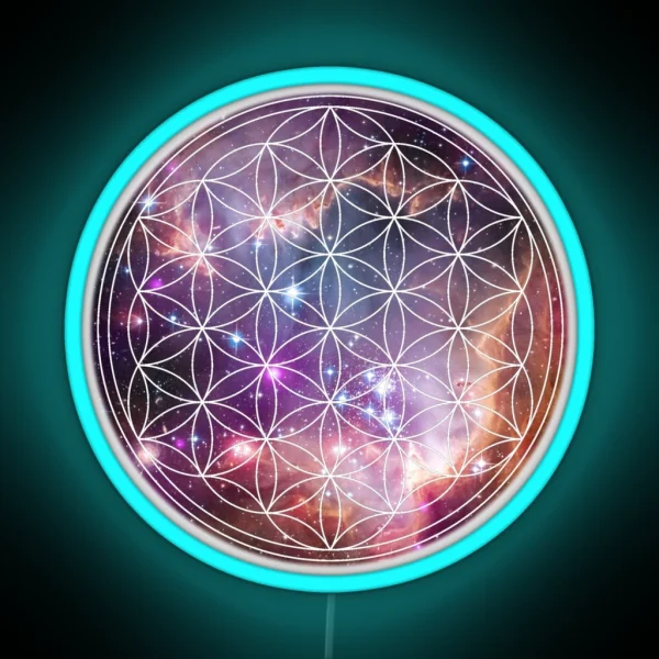 Flower Of Life Sacred Geometry RGB Neon Sign