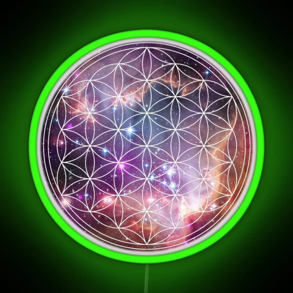 Flower Of Life Sacred Geometry RGB Neon Sign