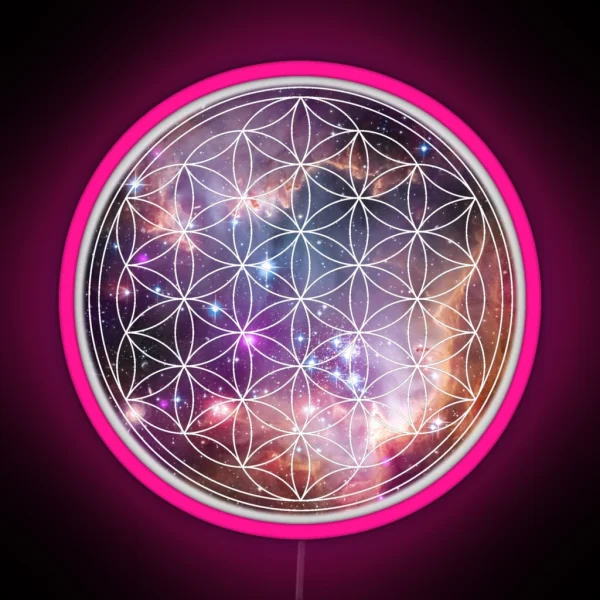 Flower Of Life Sacred Geometry RGB Neon Sign