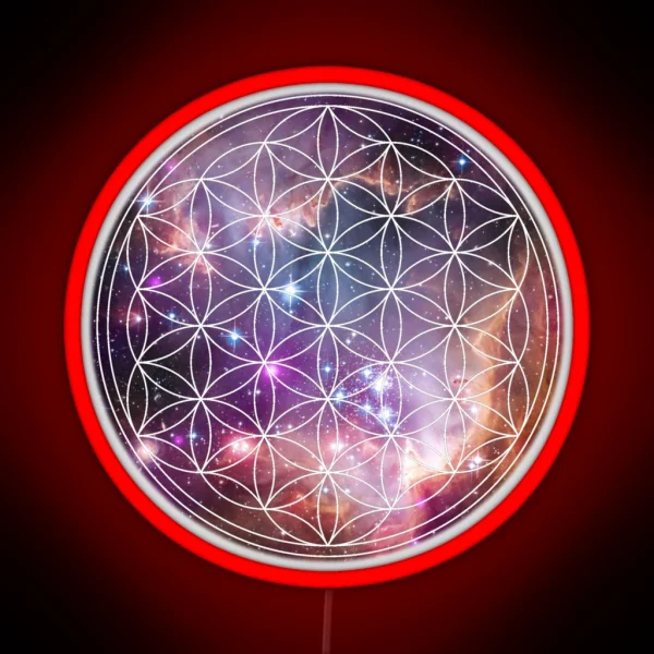 Flower Of Life Sacred Geometry RGB Neon Sign