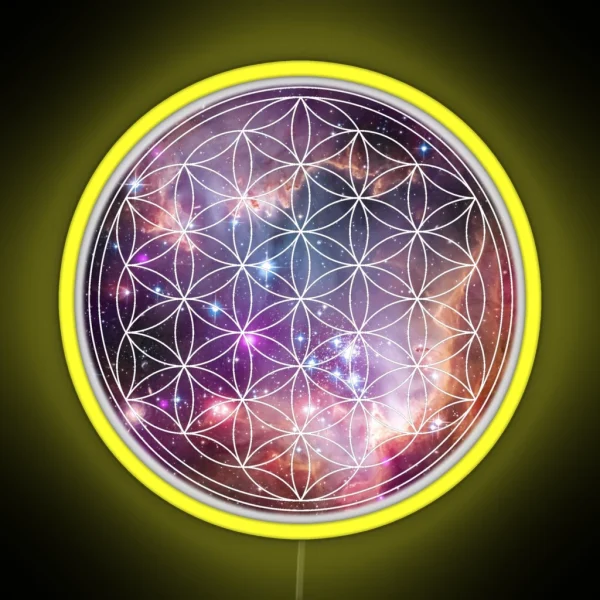 Flower Of Life Sacred Geometry RGB Neon Sign