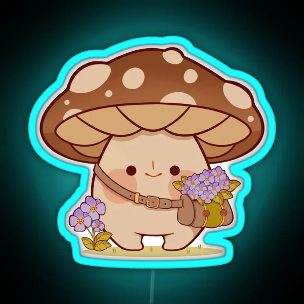 Flower Picking Mushroom RGB Neon Sign