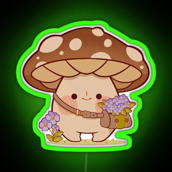 Flower Picking Mushroom RGB Neon Sign