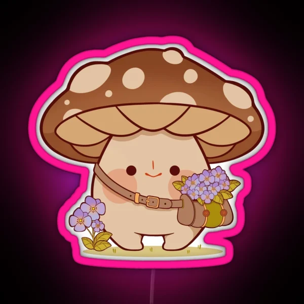 Flower Picking Mushroom RGB Neon Sign
