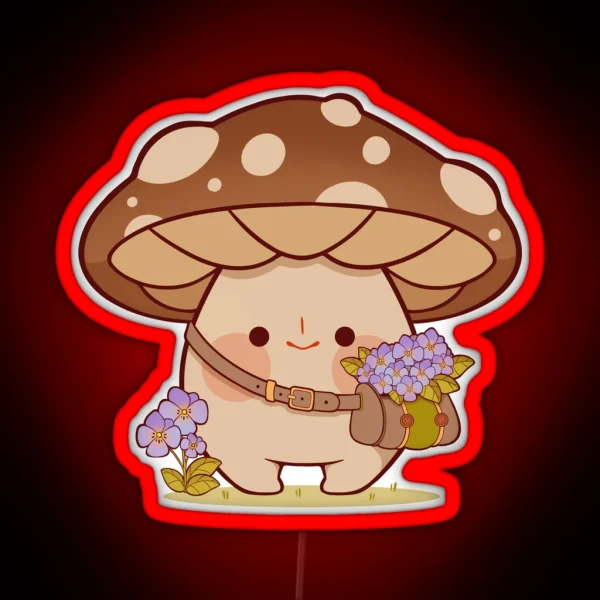 Flower Picking Mushroom RGB Neon Sign