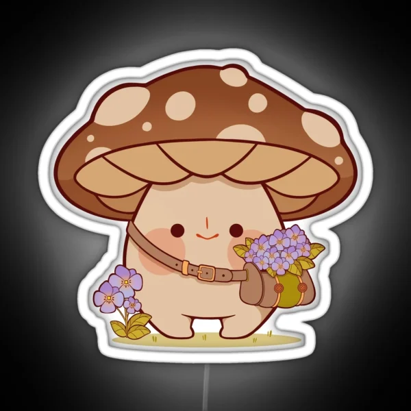 Flower Picking Mushroom RGB Neon Sign