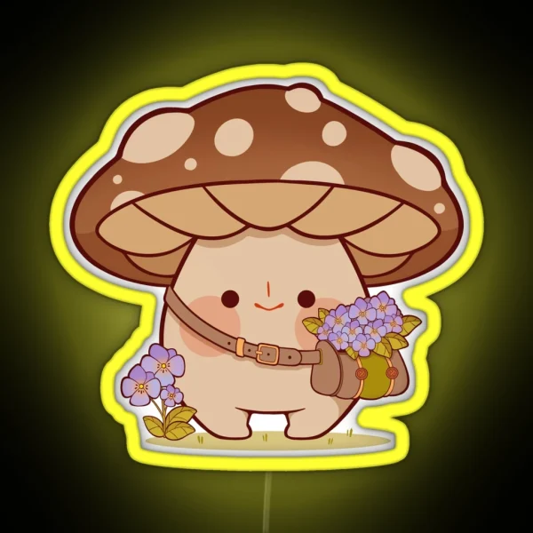 Flower Picking Mushroom RGB Neon Sign