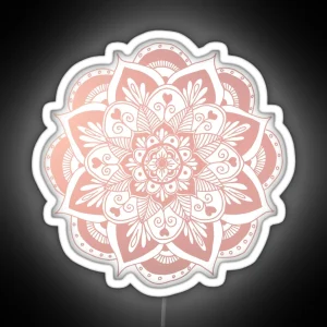 Flower Rose Gold Mandala RGB Neon Sign