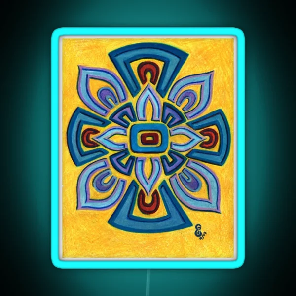 Flower Star Cross 5 RGB Neon Sign