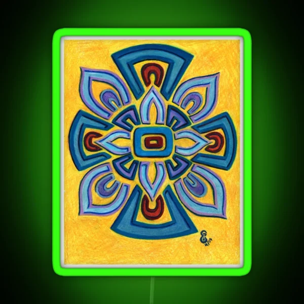 Flower Star Cross 5 RGB Neon Sign