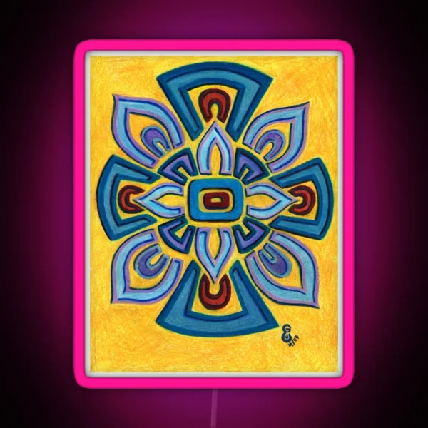 Flower Star Cross 5 RGB Neon Sign