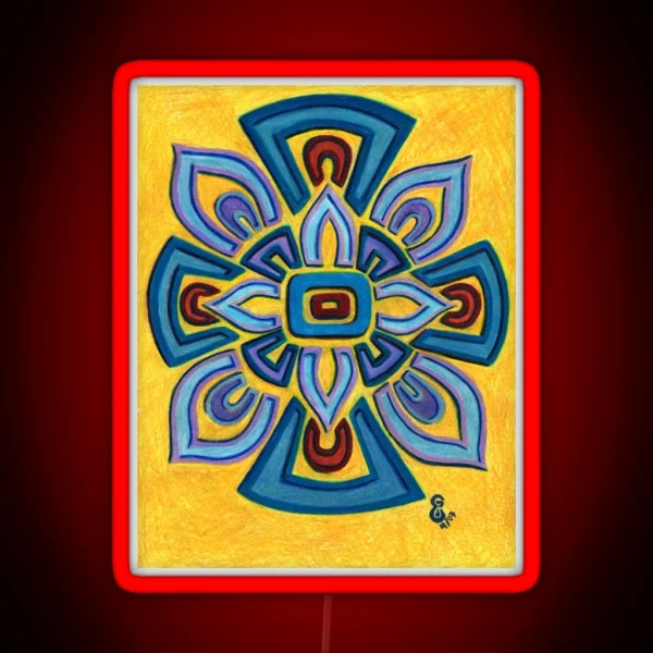 Flower Star Cross 5 RGB Neon Sign
