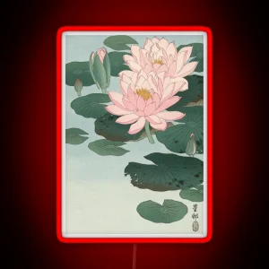 Flowering Water Lily Ohara Koson RGB Neon Sign