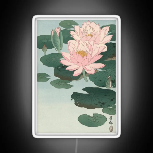 Flowering Water Lily Ohara Koson RGB Neon Sign