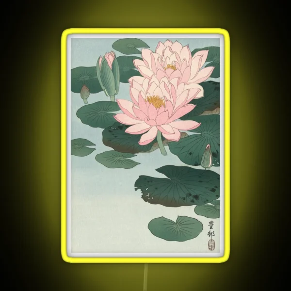 Flowering Water Lily Ohara Koson RGB Neon Sign