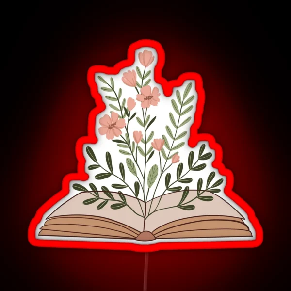 Flowery Open Book RGB Neon Sign