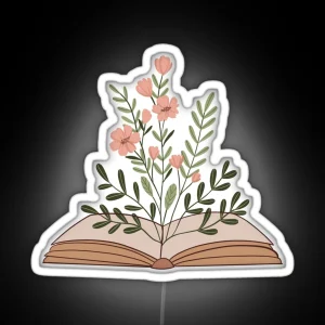 Flowery Open Book RGB Neon Sign