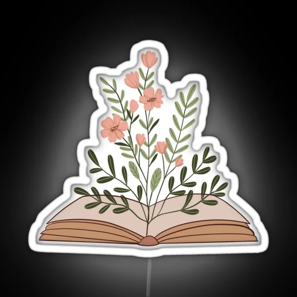 Flowery Open Book RGB Neon Sign