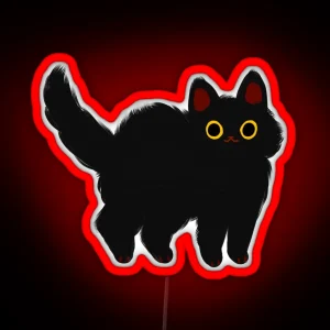 Fluffy Black Cat RGB Neon Sign