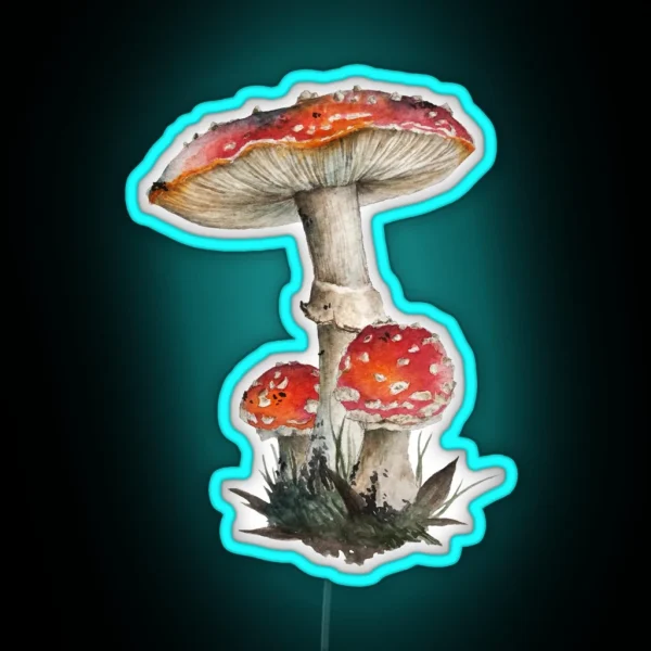 Fly Agaric Watercolour RGB Neon Sign