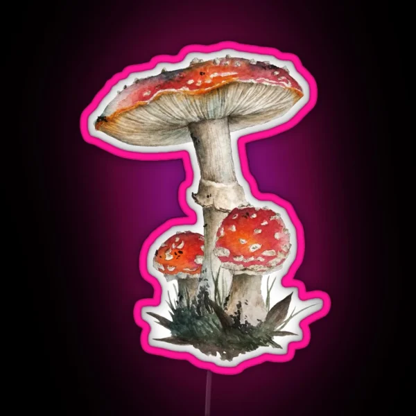 Fly Agaric Watercolour RGB Neon Sign