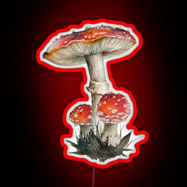 Fly Agaric Watercolour RGB Neon Sign